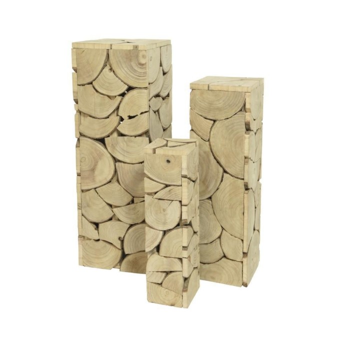 SET 3 COLONNE QUADRATE LEGNO